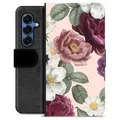 Samsung Galaxy S25 Premium Schutzhülle mit Geldbörse - Romantische Blumen