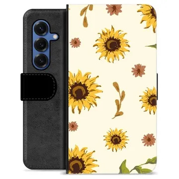 Samsung Galaxy S25 Premium Schutzhülle mit Geldbörse - Sonnenblume