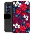 Samsung Galaxy S25 Premium Schutzhülle mit Geldbörse - Vintage Blumen