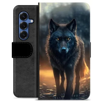 Samsung Galaxy S25 Premium Schutzhülle mit Geldbörse - Wolf