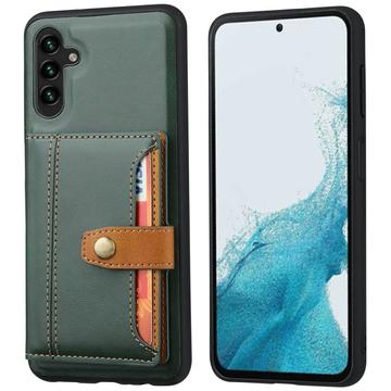 Samsung Galaxy S25 Retro Style Hülle mit Geldbörse - Grün