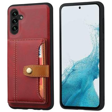 Samsung Galaxy S25 Retro Style Hülle mit Geldbörse - Rot