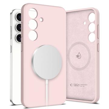 Samsung Galaxy S25 Tech-Protect Flüssigkeit Silikonhülle - MagSafe-kompatibel - Rosa Perle