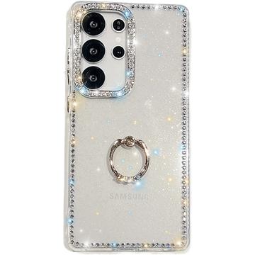 Samsung Galaxy S25 Ultra CrystalGlow Hybrid Hülle mit Ringhalterung - Durchsichtig
