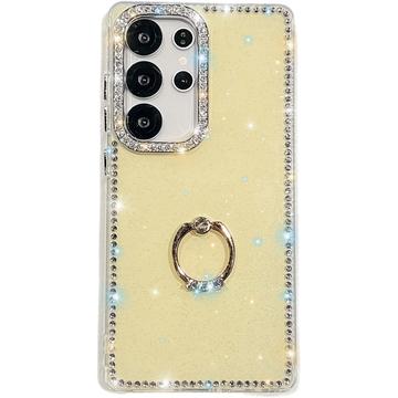 Samsung Galaxy S25 Ultra CrystalGlow Hybrid Hülle mit Ringhalterung - Gelb