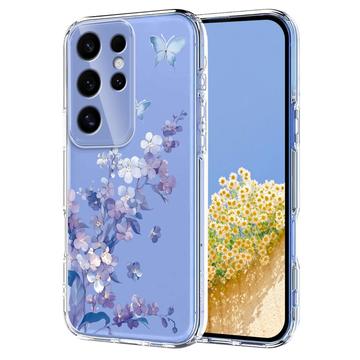 Samsung Galaxy S25 Ultra TPU-Hülle mit Blumenmuster - lila