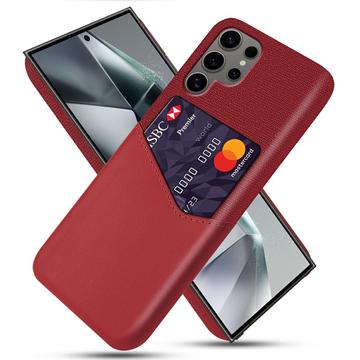 Samsung Galaxy S25 Ultra KSQ Hülle mit Kartenhalter - Rot