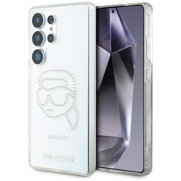 Samsung Galaxy S25 Ultra Karl Lagerfeld Rhinestones Karl Head Logo Hülle - Durchsichtig