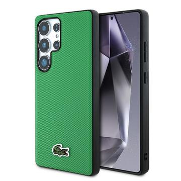 Samsung Galaxy S25 Ultra Lacoste Iconic Petit Pique Woven Logo Hülle - MagSafe kompatibel - Grün
