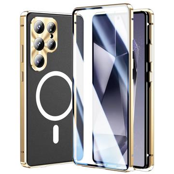 Samsung Galaxy S25 Ultra Magnetische Hülle mit gehärtetem Glas Bildschirmschutz - MagSafe-kompatibel - Gold