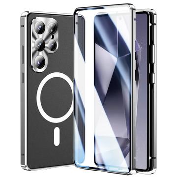 Samsung Galaxy S25 Ultra Magnetische Hülle mit gehärtetem Glas Bildschirmschutz - MagSafe-kompatibel - Silber