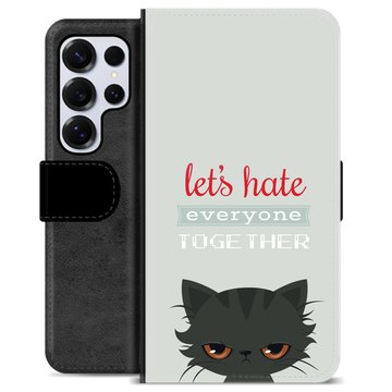 Samsung Galaxy S25 Ultra Premium Schutzhülle mit Geldbörse - Böse Katze