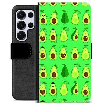 Samsung Galaxy S25 Ultra Premium Schutzhülle mit Geldbörse - Avocado Muster