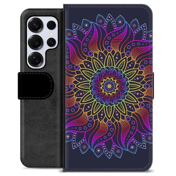 Samsung Galaxy S25 Ultra Premium Schutzhülle mit Geldbörse - Buntes Mandala