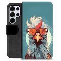 Samsung Galaxy S25 Ultra Premium Schutzhülle mit Geldbörse - Huhn