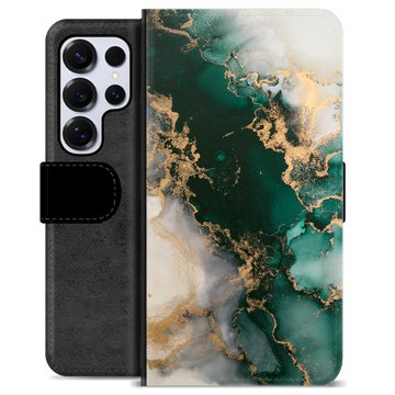 Samsung Galaxy S25 Ultra Premium Schutzhülle mit Geldbörse - Jade Marmor