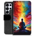 Samsung Galaxy S25 Ultra Premium Schutzhülle mit Geldbörse - Meditation