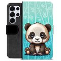 Samsung Galaxy S25 Ultra Premium Schutzhülle mit Geldbörse - Panda