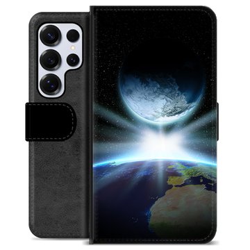 Samsung Galaxy S25 Ultra Premium Schutzhülle mit Geldbörse - Weltraum