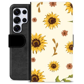 Samsung Galaxy S25 Ultra Premium Schutzhülle mit Geldbörse - Sonnenblume