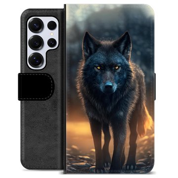Samsung Galaxy S25 Ultra Premium Schutzhülle mit Geldbörse - Wolf
