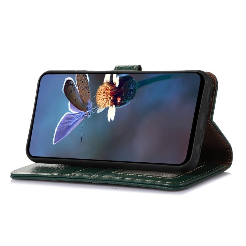 Omio Lederhülle Für Galaxy S25 Ultra – Mit Handgelenkschlaufe & Ständer – Stoßfest, PU-Leder & PC – Präzise Aussparungen