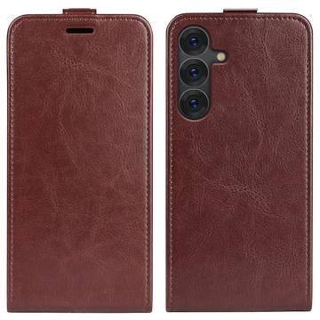 Samsung Galaxy S25 Vertikale Flip Hülle - Braun