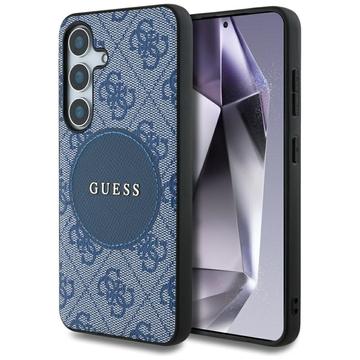 Samsung Galaxy S25+ Guess 4G Runde Patch Classic Logo Hülle - MagSafe kompatibel - blau