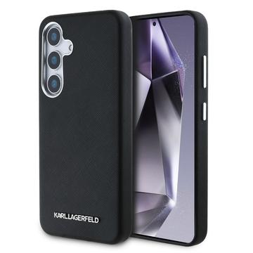 Samsung Galaxy S25+ Karl Lagerfeld Saffiano Metal Logo Case - Schwarz