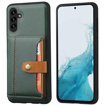 Samsung Galaxy S25+ Retro Style Hülle mit Geldbörse - Grün