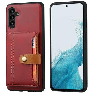 Samsung Galaxy S25+ Retro Style Hülle mit Geldbörse - Rot