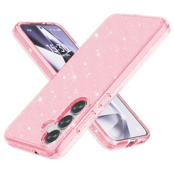 Samsung Galaxy S25+ Stylish Glitter Serie Hybrid Hülle - Rosa