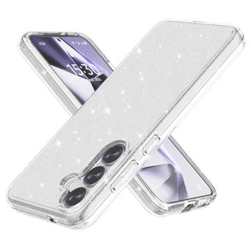 Samsung Galaxy S25+ Stylish Glitter Serie Hybrid Hülle - Weiß