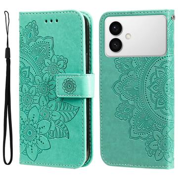 Samsung Galaxy S26 Edge Mandala Serie Wallet Hülle - Grün