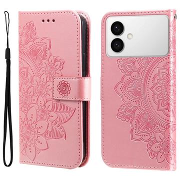 Samsung Galaxy S26 Edge Mandala Serie Wallet Hülle - Rosa