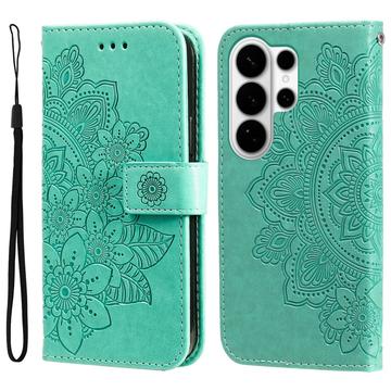 Samsung Galaxy S26 Ultra Mandala Serie Wallet Hülle - Grün