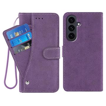Samsung Galaxy S26+ Elegante retro wallet hülle mit drehbarem Kartenhalter und Standfunktion - Lila