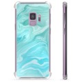 Samsung Galaxy S9 Hybrid Hülle - Blauer Marmor