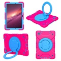 Samsung Galaxy Tab A8 10.5 (2021) Heavy Duty 360 Hülle mit Handschlaufe - Hot Pink / Blau