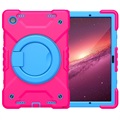 Samsung Galaxy Tab A8 10.5 (2021) Heavy Duty 360 Hülle mit Handschlaufe - Hot Pink / Blau