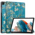 Samsung Galaxy Tab A9+ Tri-Fold Serie Smart Folio Hülle - Weiß Blumen