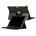 Rotary Leder Tasche - Samsung Galaxy Tab 2 10.1 P5100, P7500 - Schwarz