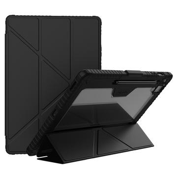 Samsung Galaxy Tab S10 FE+ Nillkin Bumper Smart Folio Hülle - Schwarz / Durchsichtig
