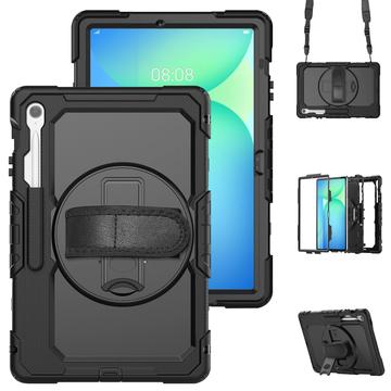 Samsung Galaxy Tab S10 FE+ Tech-Protect Solid360 Hybrid-Hülle mit Trageriemen - Schwarz