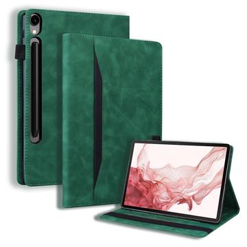 Samsung Galaxy Tab S11/S10 Lite/S10 FE/S9 FE/S9/S8/S7 Business Style Folio Hülle - Grün