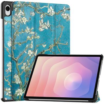 Samsung Galaxy Tab S11 Tri-Fold Serie Smart Folio Hülle - Weiß Blumen
