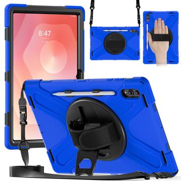 Samsung Galaxy Tab S11 Ultra Heavy Duty 360 Hülle mit Handschlaufe - Blau / Schwarz