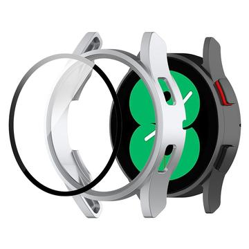 Samsung Galaxy Watch FE Kunststoff Hülle mit Panzerglas - 40mm - Silber