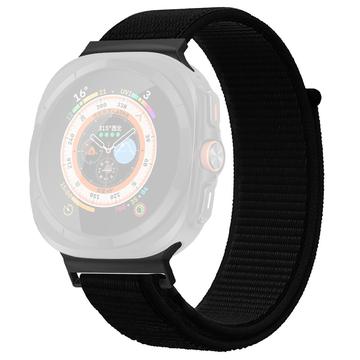 Samsung Galaxy Watch Ultra 2024/2025 Nylonarmband mit Klettverschluss - 47mm - Schwarz