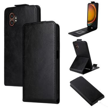 Samsung Galaxy XCover7 Pro Vertikales Flip-Hülle mit Ständer - Schwarz